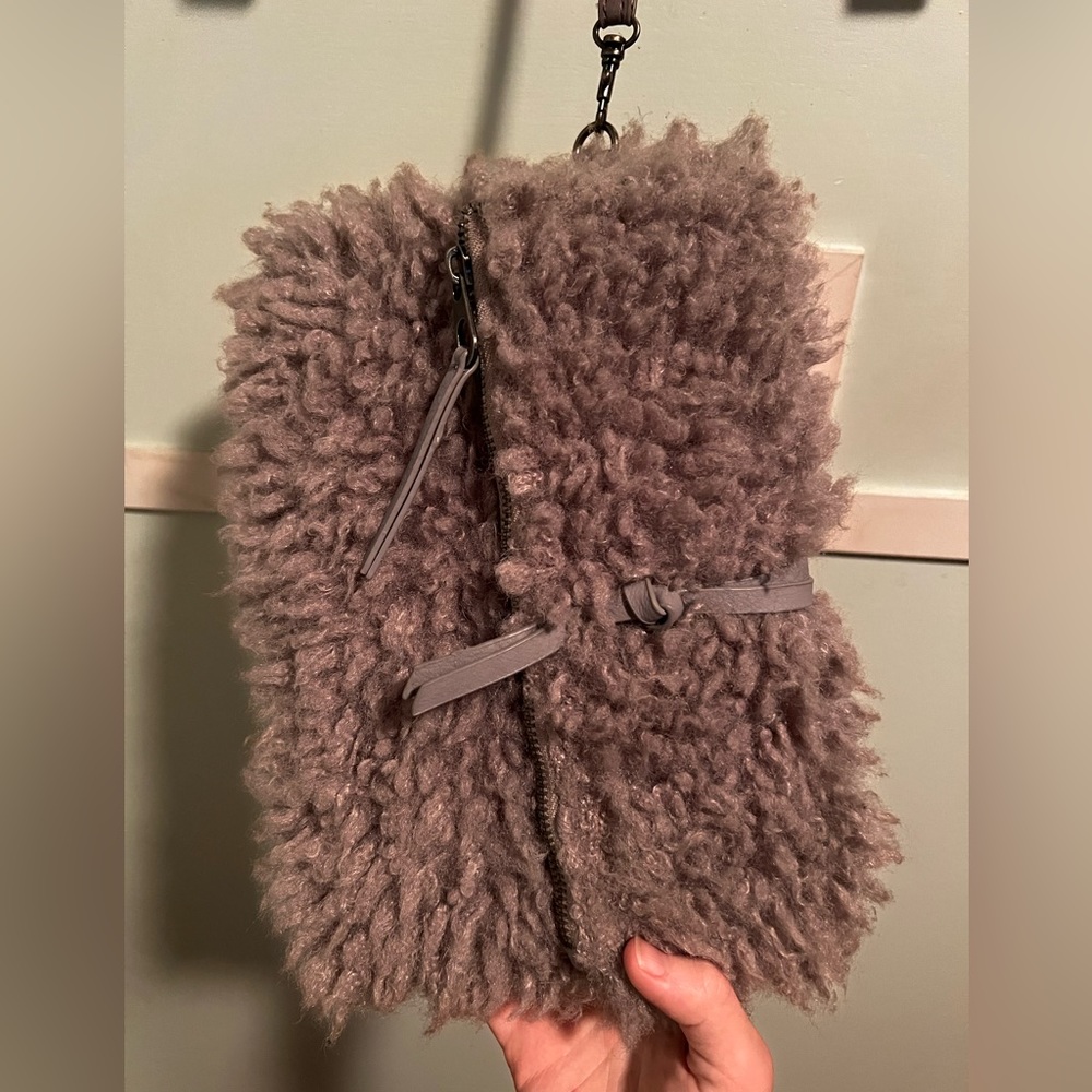 Fuzzy clutch purse